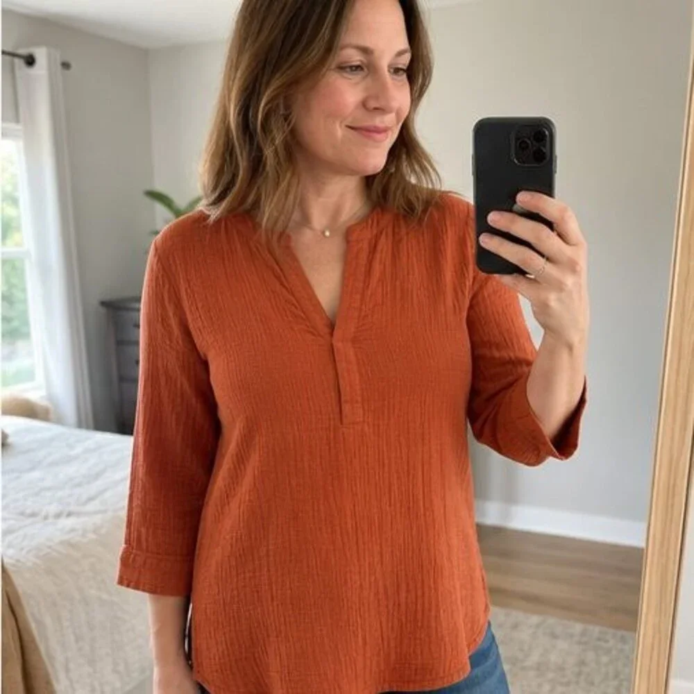 Sand Tie Neck Blouse